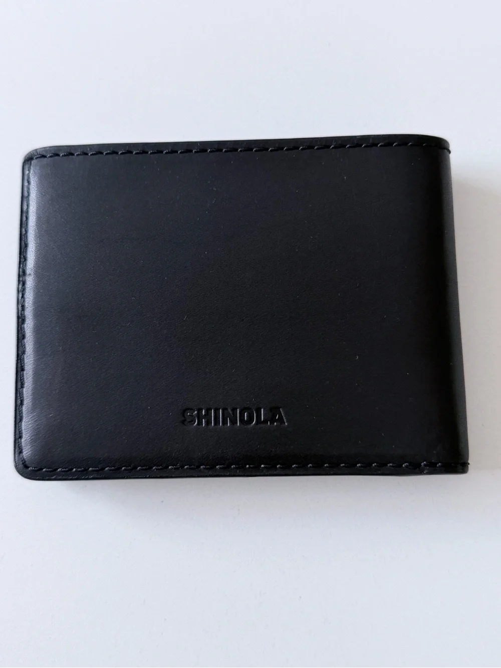Shinola Black Leather Bi-Fold Wallet